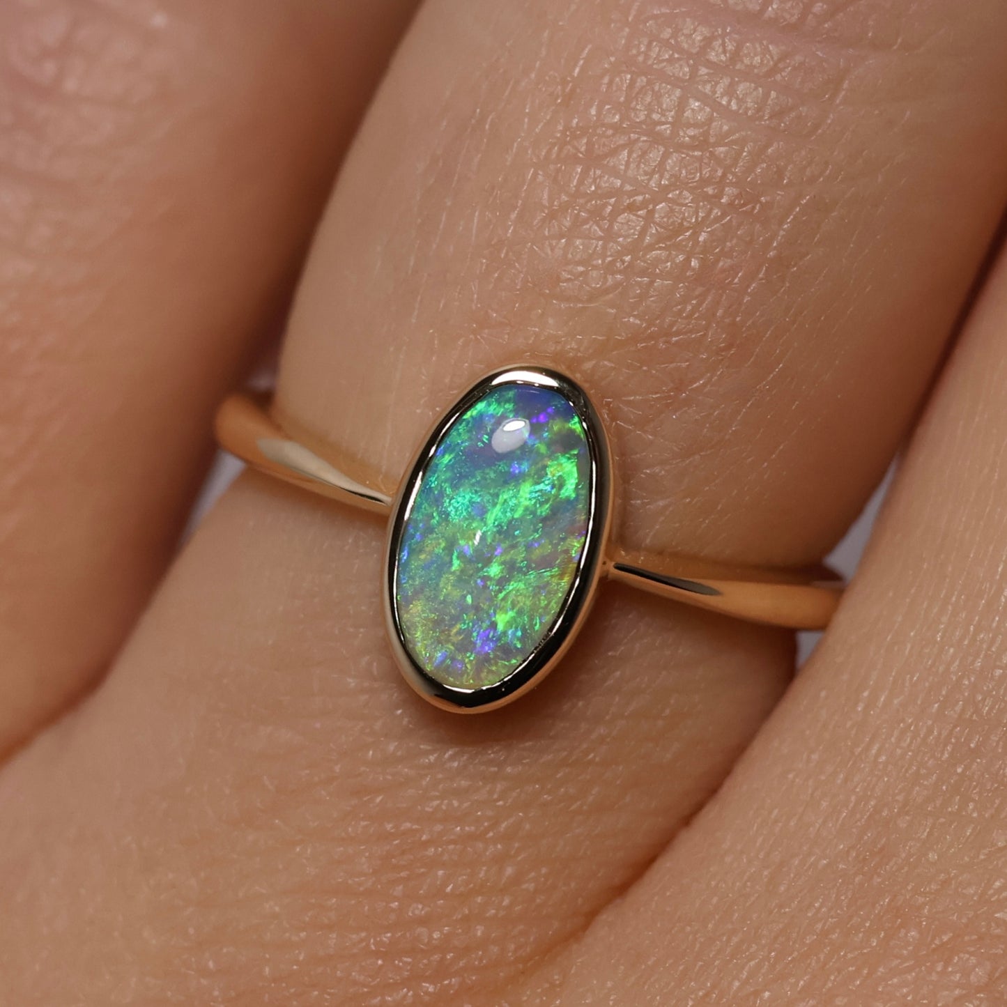 Crystal Opal Ring - 14K Yellow Gold