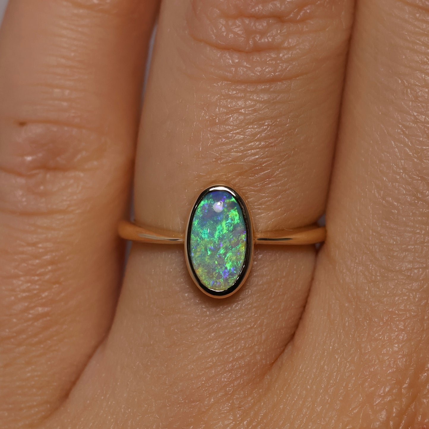 Crystal Opal Ring - 14K Yellow Gold