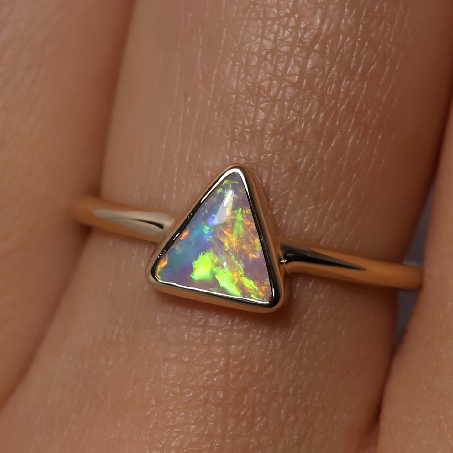 Crystal Opal Ring - 14K Yellow Gold