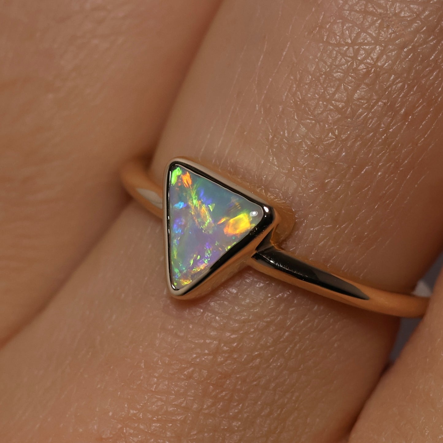 Crystal Opal Ring - 14K Yellow Gold