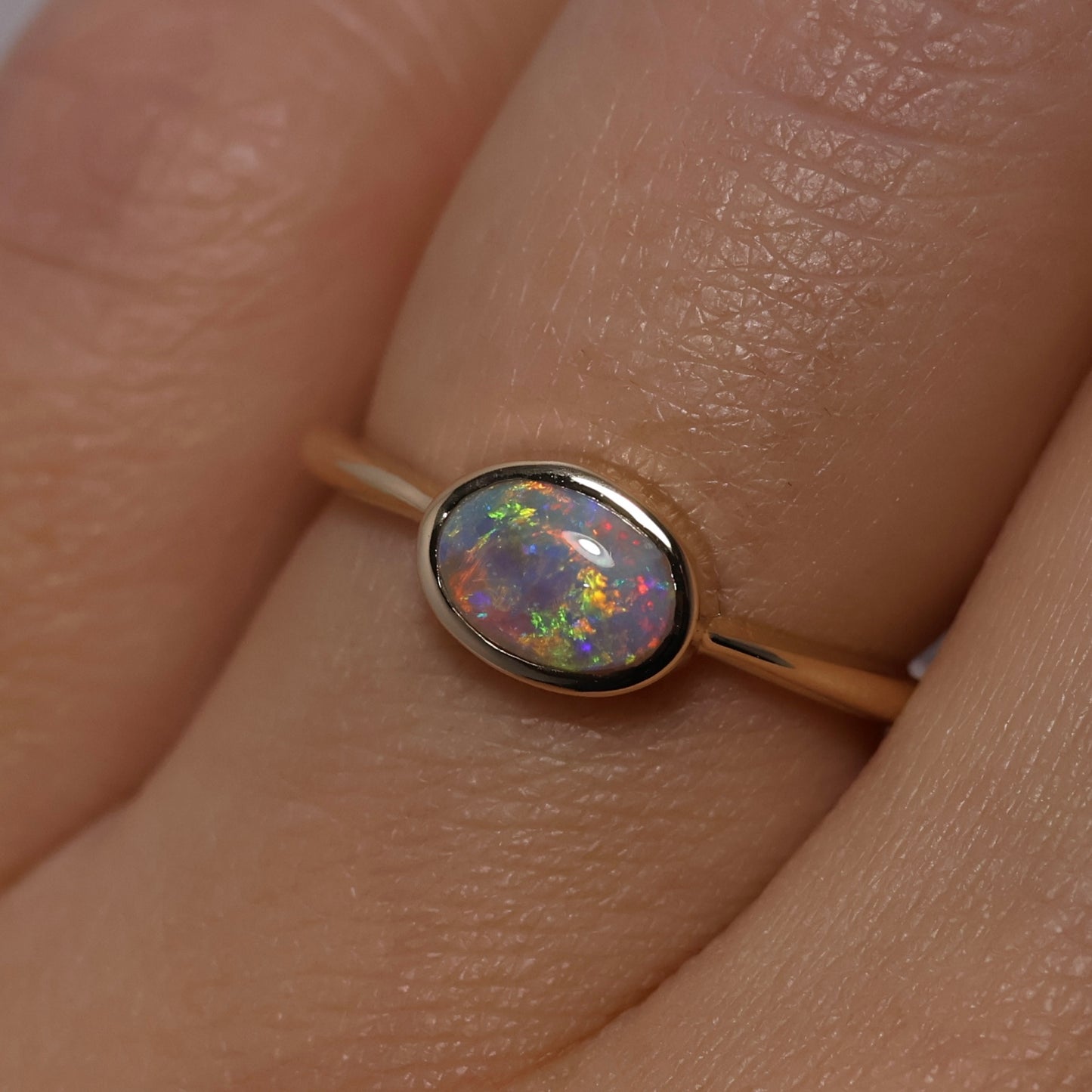 Crystal Opal Ring - 14K Yellow Gold