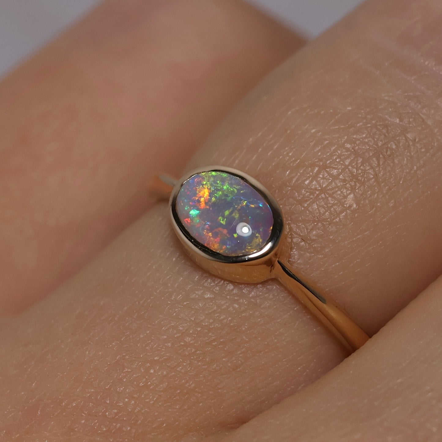 Crystal Opal Ring - 14K Yellow Gold