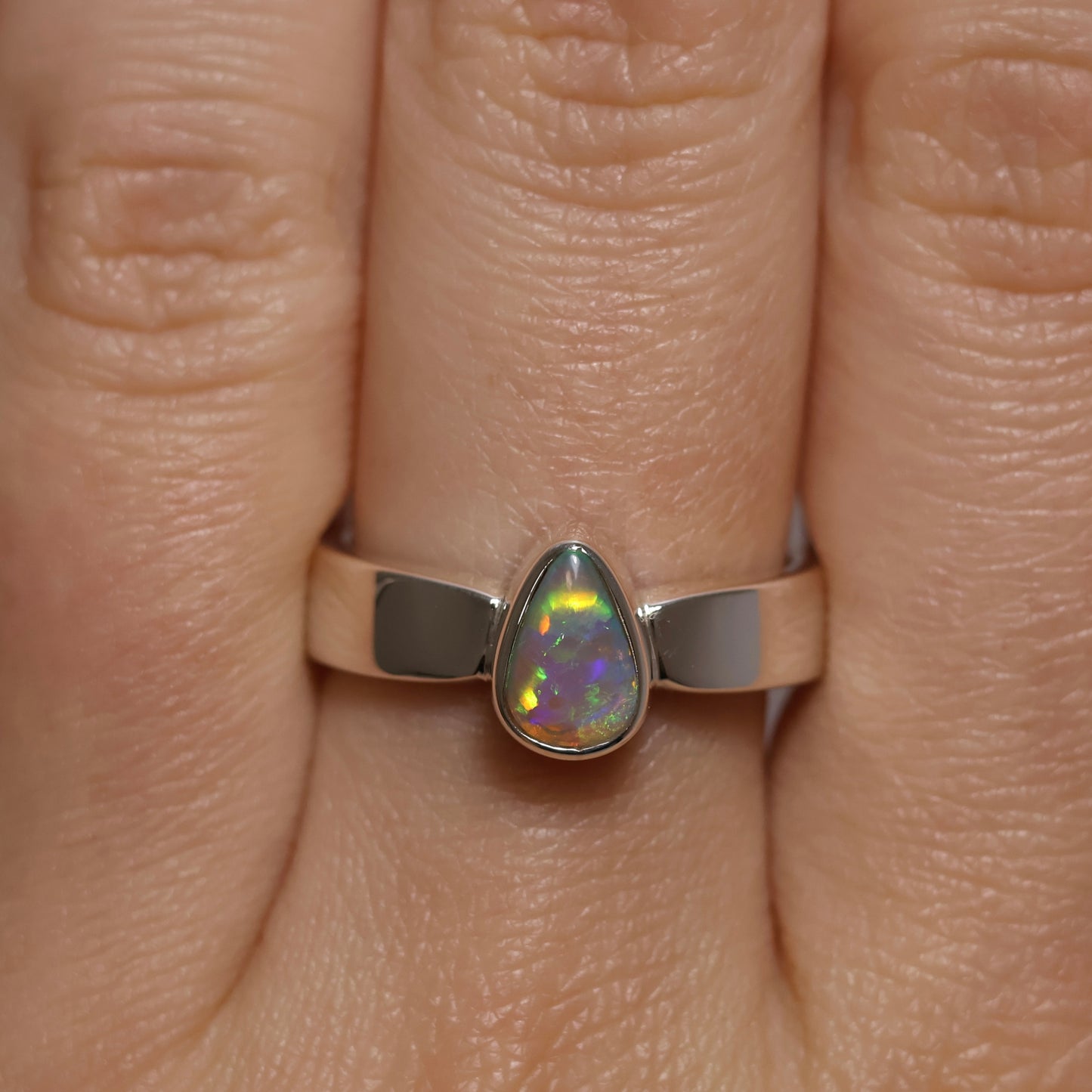 Crystal Opal Ring - Sterling Silver