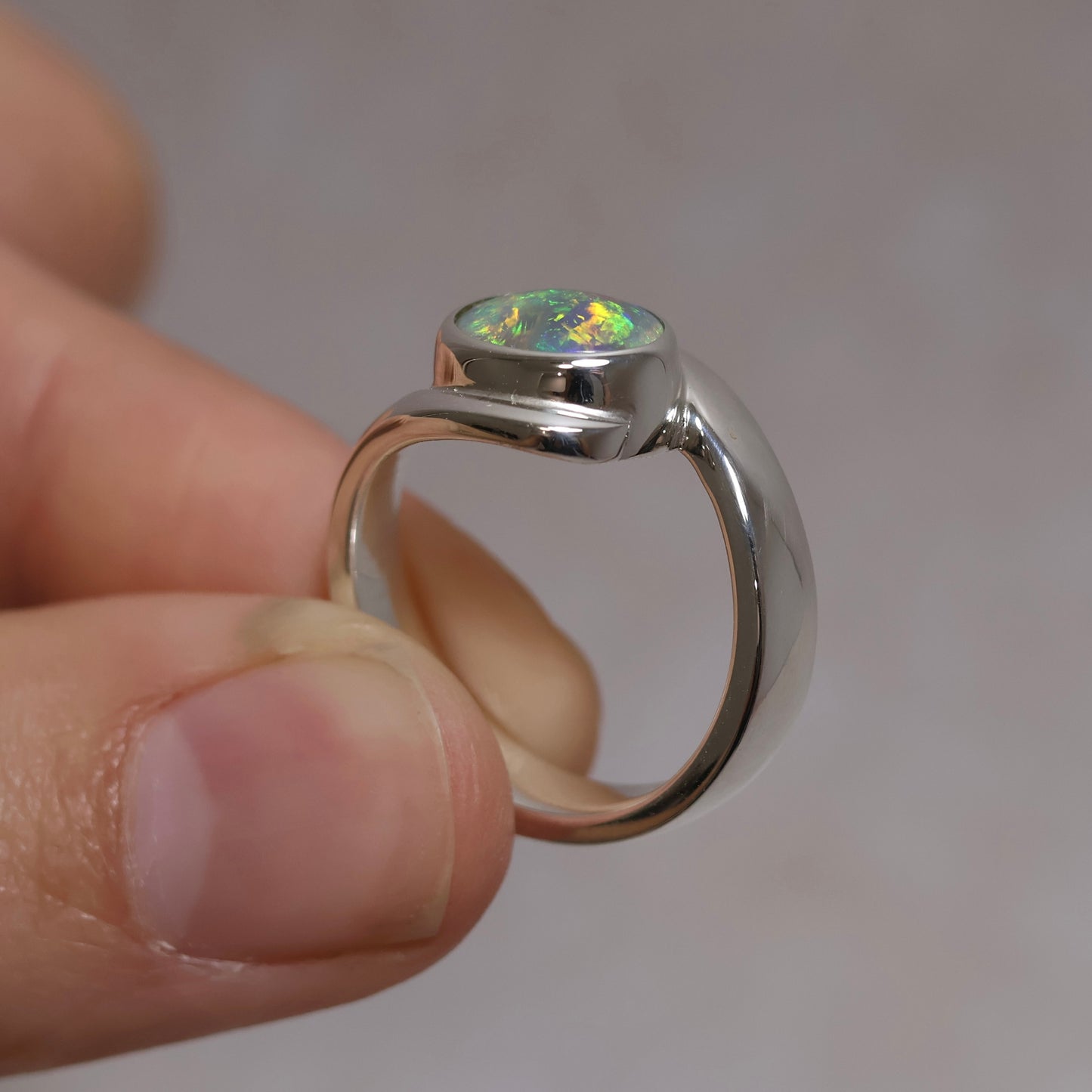 Crystal Opal Ring - Sterling Silver