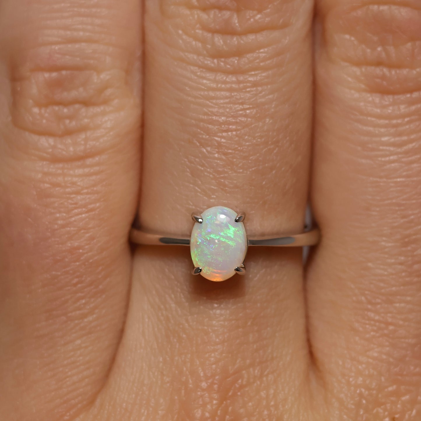 Crystal Opal Ring - Sterling Silver
