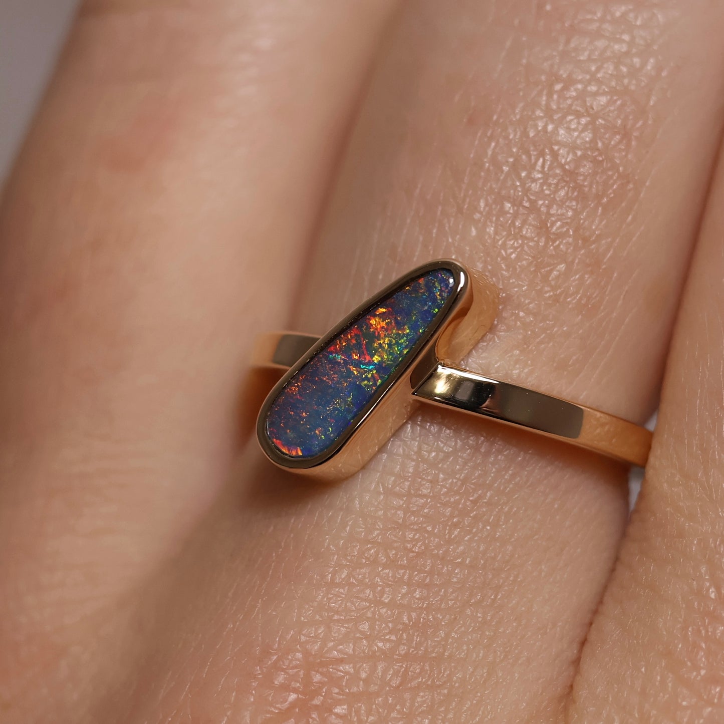 Boulder Opal Ring - 9K Yellow Gold