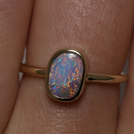 Boulder Opal Ring - 14K Yellow Gold