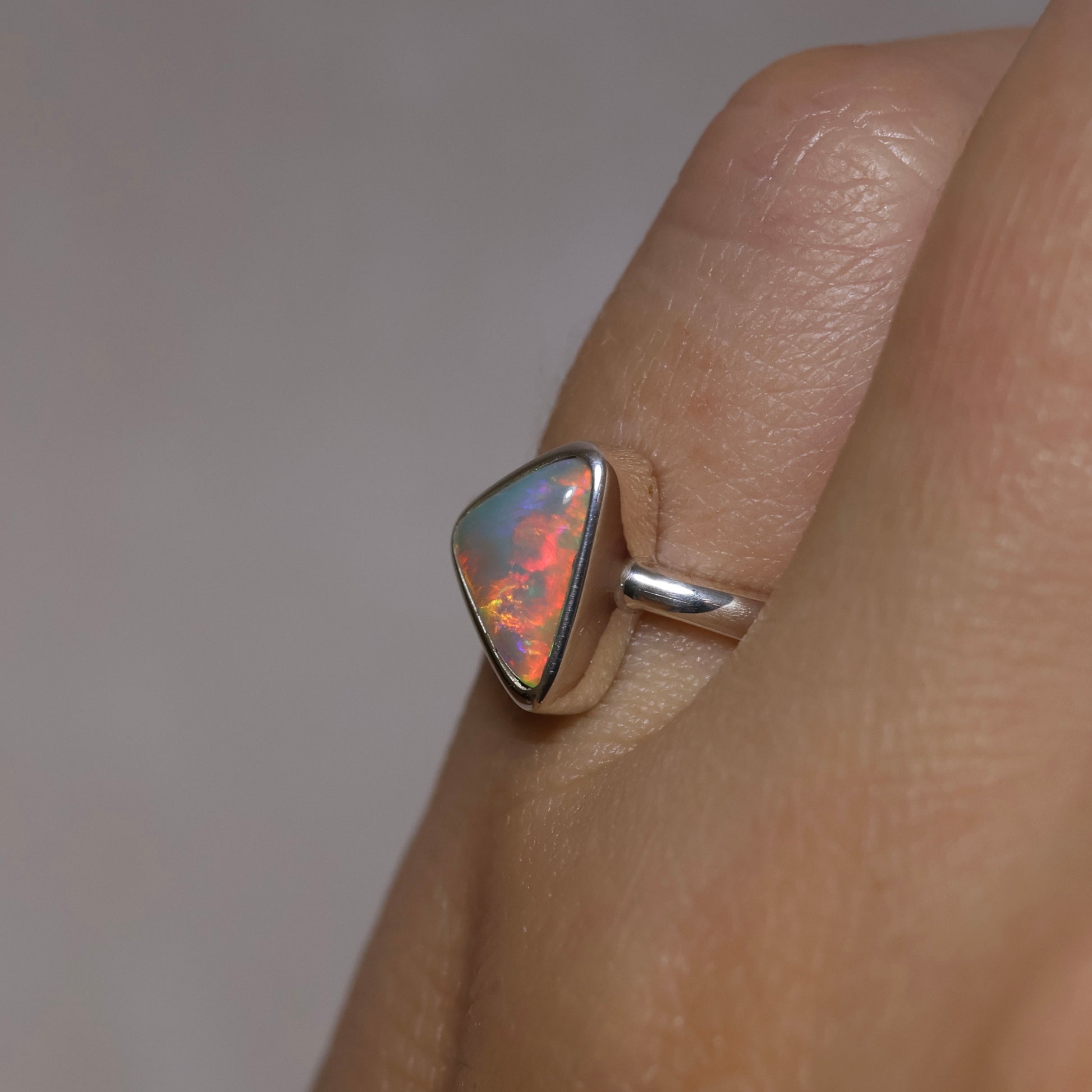 Crystal Opal Ring - Sterling Silver 