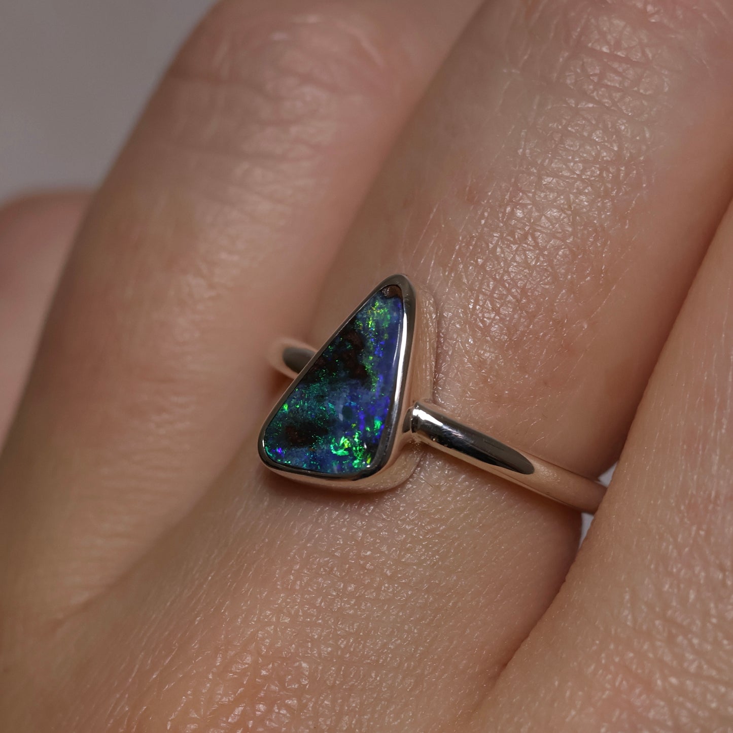 Boulder Opal Ring - Sterling Silver