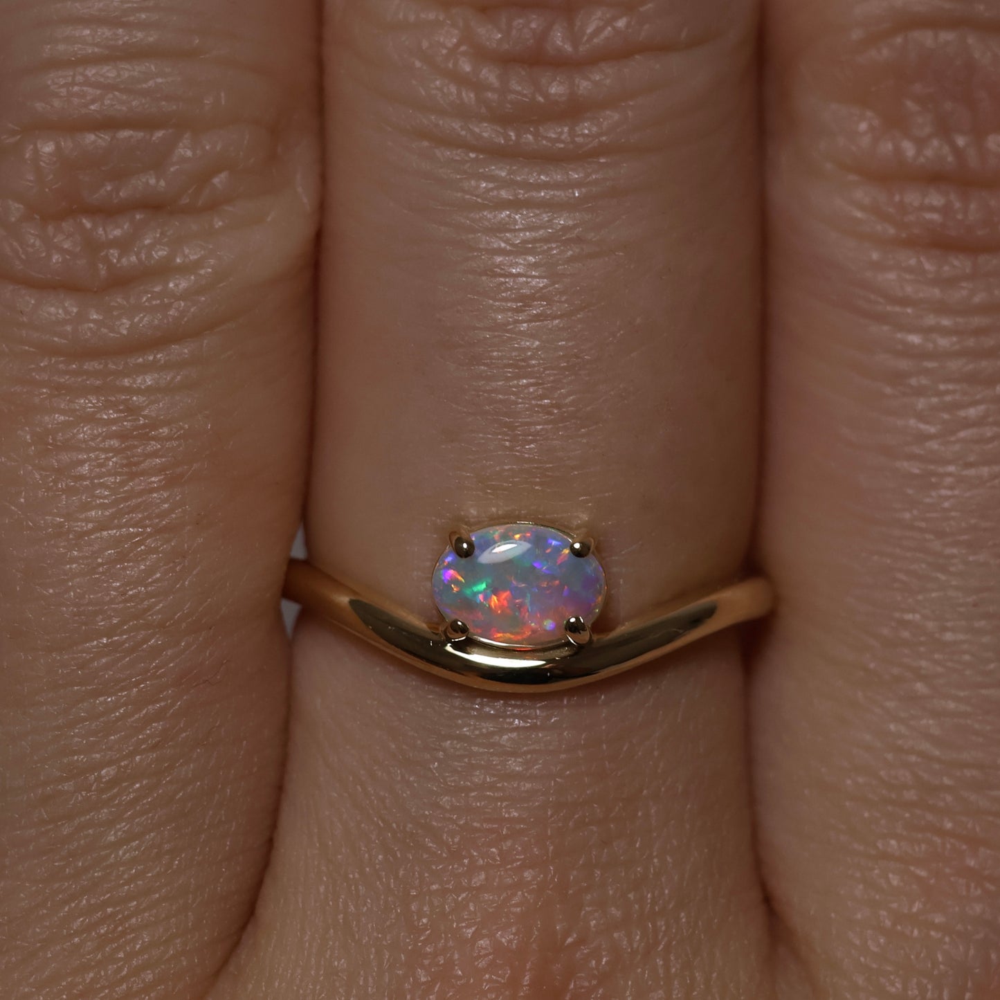 Crystal Opal Ring - 14K Yellow Gold