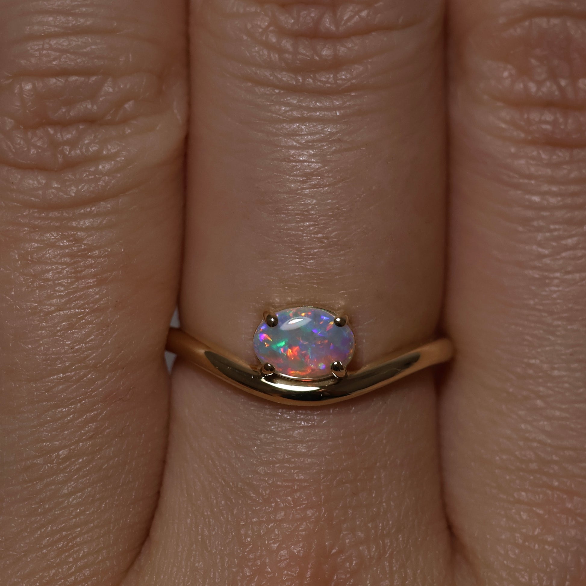 Crystal Opal Ring - 14K Yellow Gold