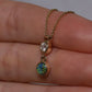 Black Opal and Lab Diamond Pendant - 9K Yellow Gold