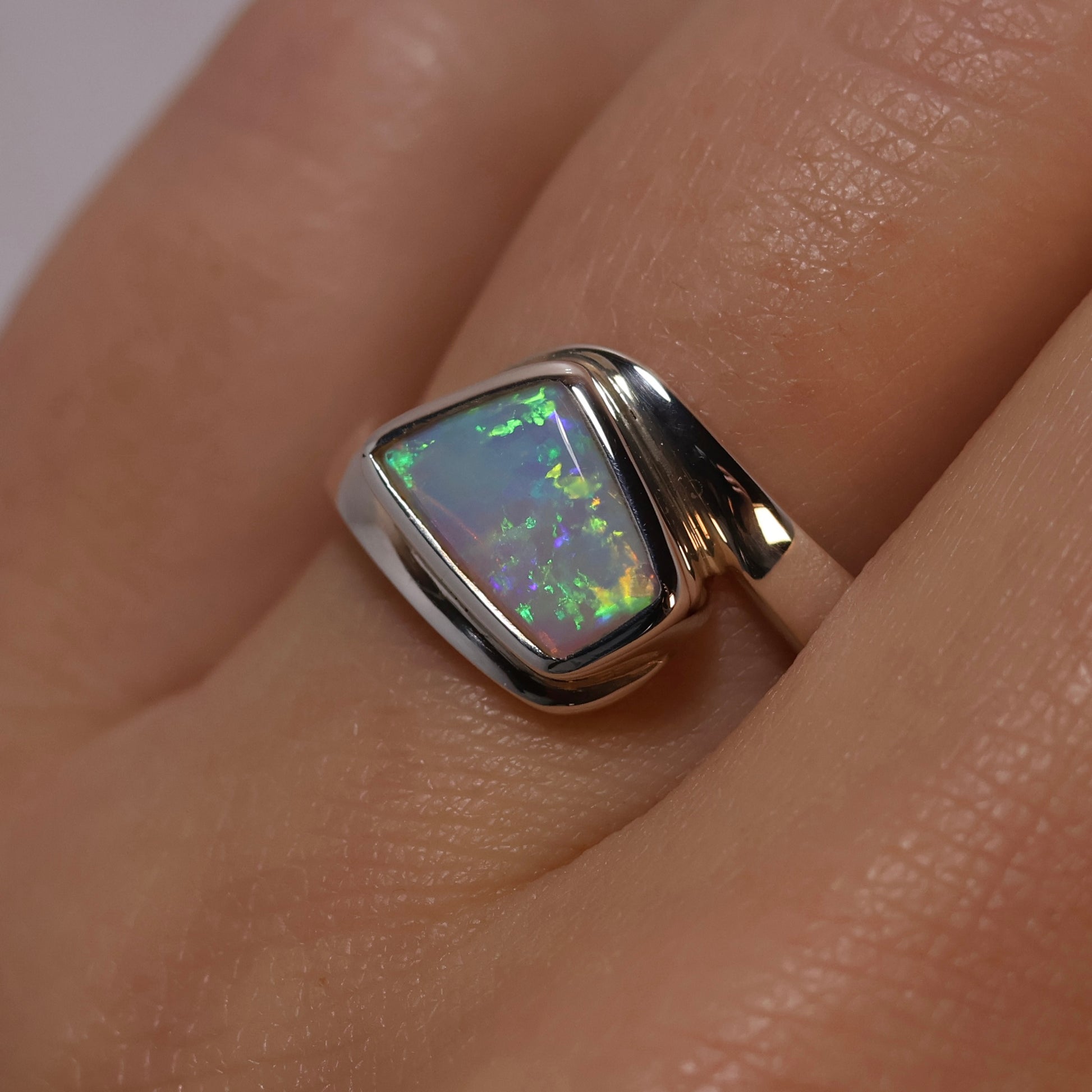 Crystal Opal Ring - Sterling Silver