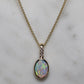 Crystal Opal Pendant With Diamonds - 9K Yellow Gold