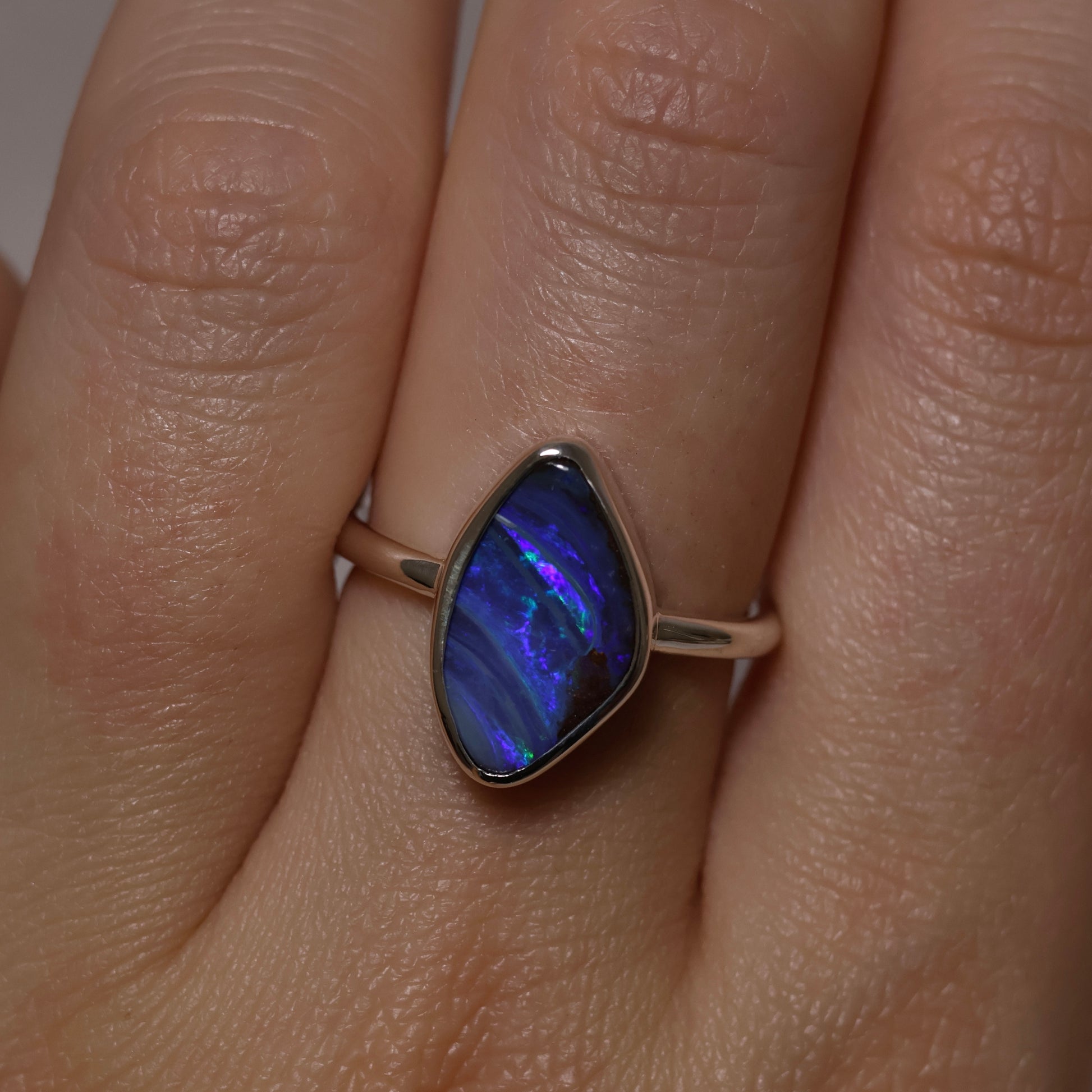 Boulder Opal Ring - Sterling Silver