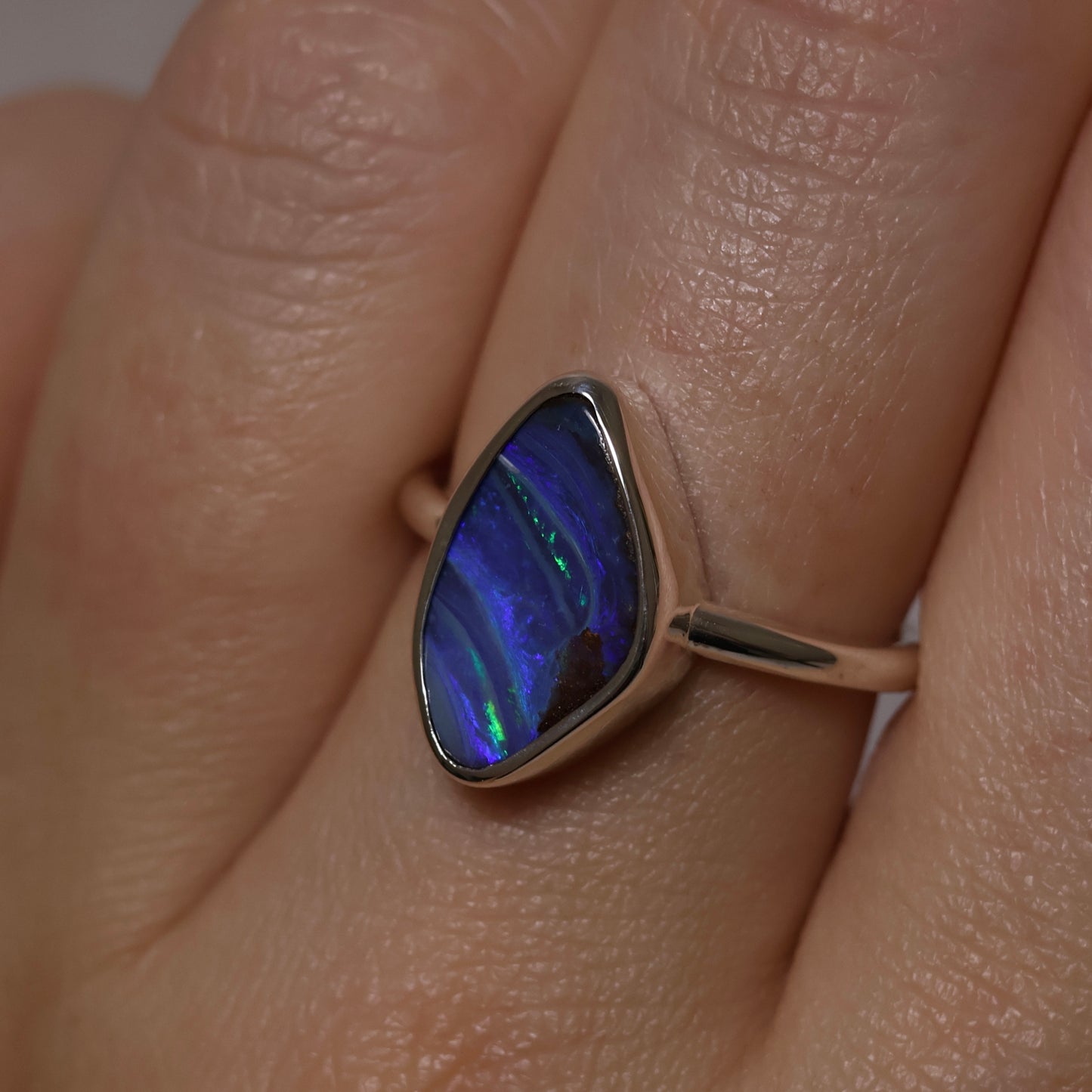 Boulder Opal Ring - Sterling Silver