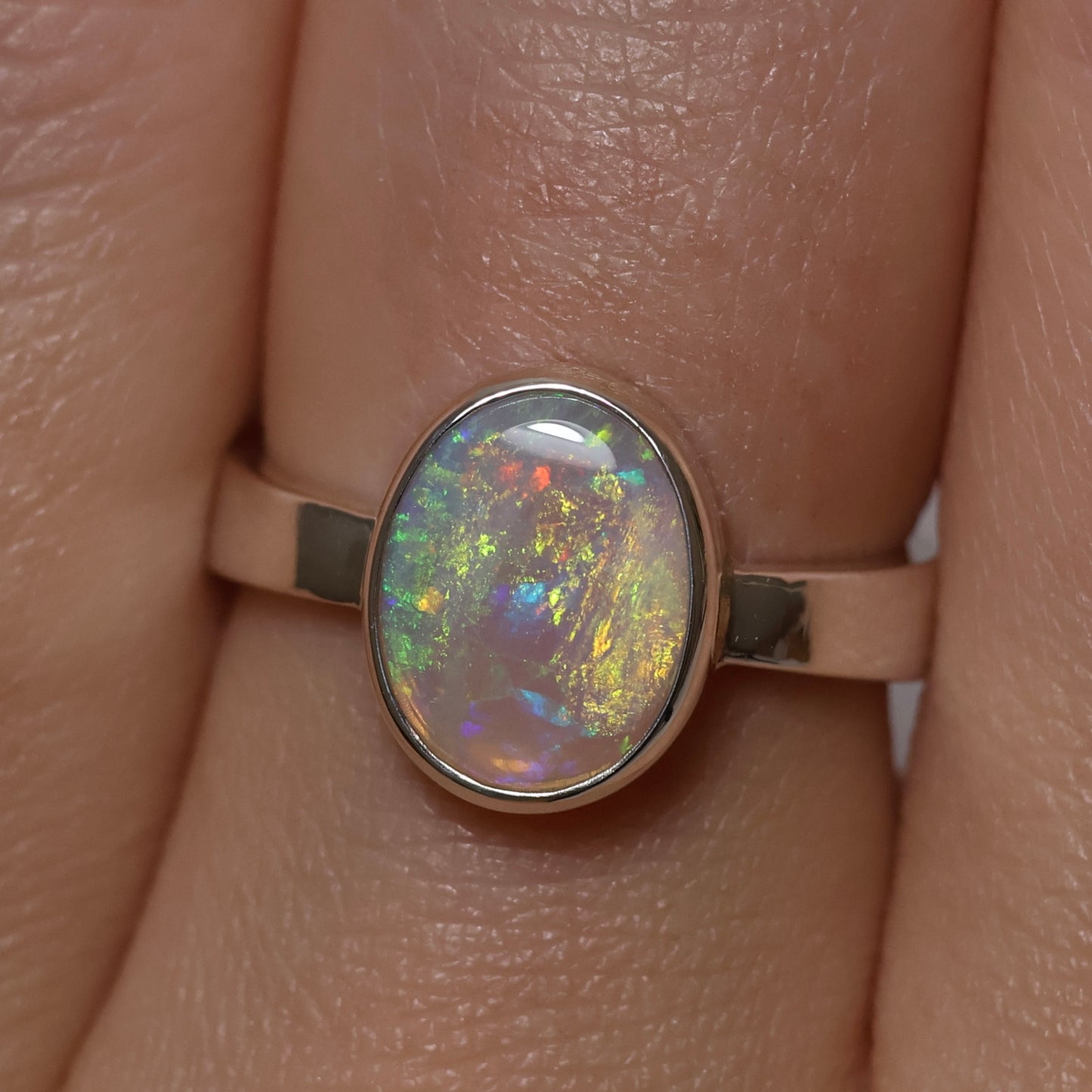 Crystal Opal Ring - Sterling Silver