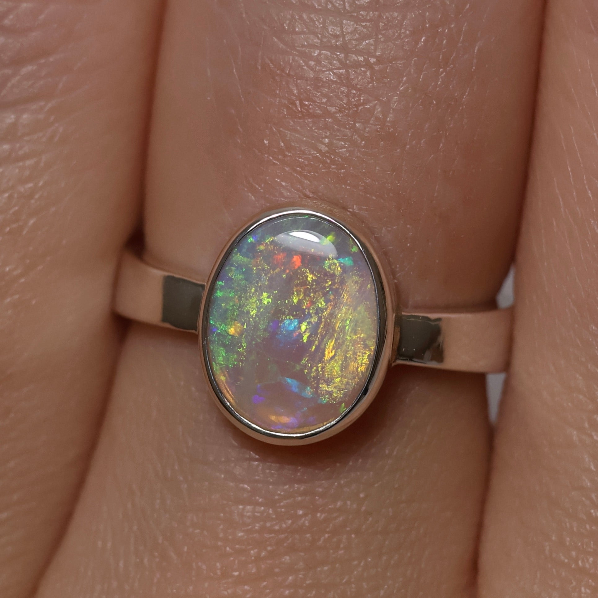 Crystal Opal Ring - Sterling Silver