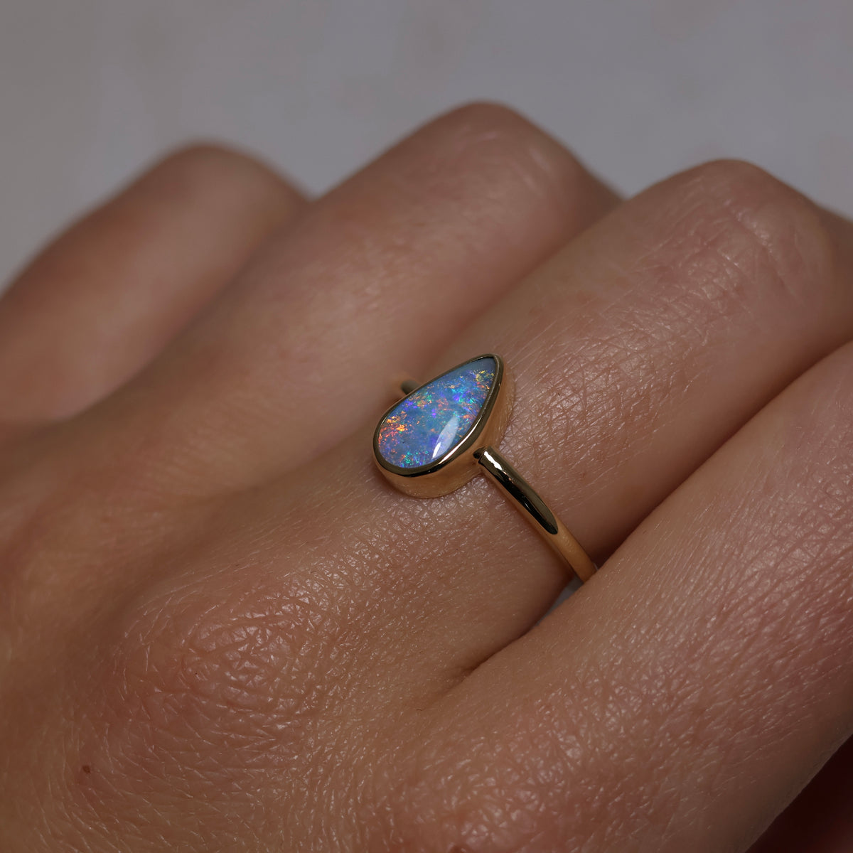 Boulder Opal Ring - 14K Yellow Gold