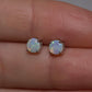 5mm Crystal Opal Claw Studs - Sterling Silver