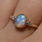 Crystal Opal Ring with Diamonds - 18K Yellow Gold