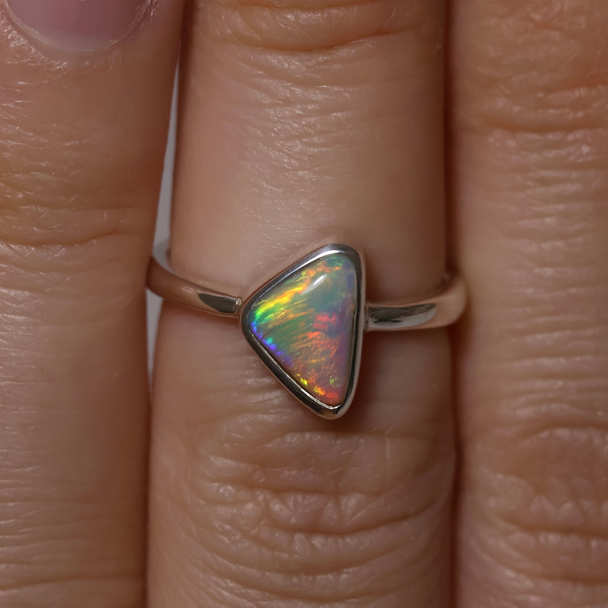 Crystal Opal Ring - Sterling Silver 