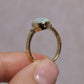 Crystal Opal Ring with Diamond - 18K Yellow Gold