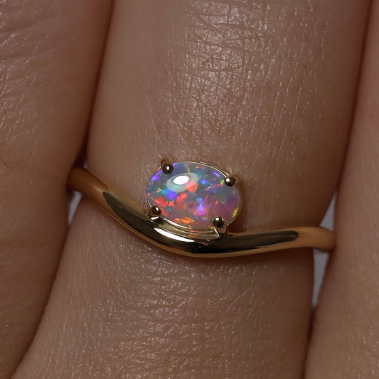 Crystal Opal Ring - 14K Yellow Gold