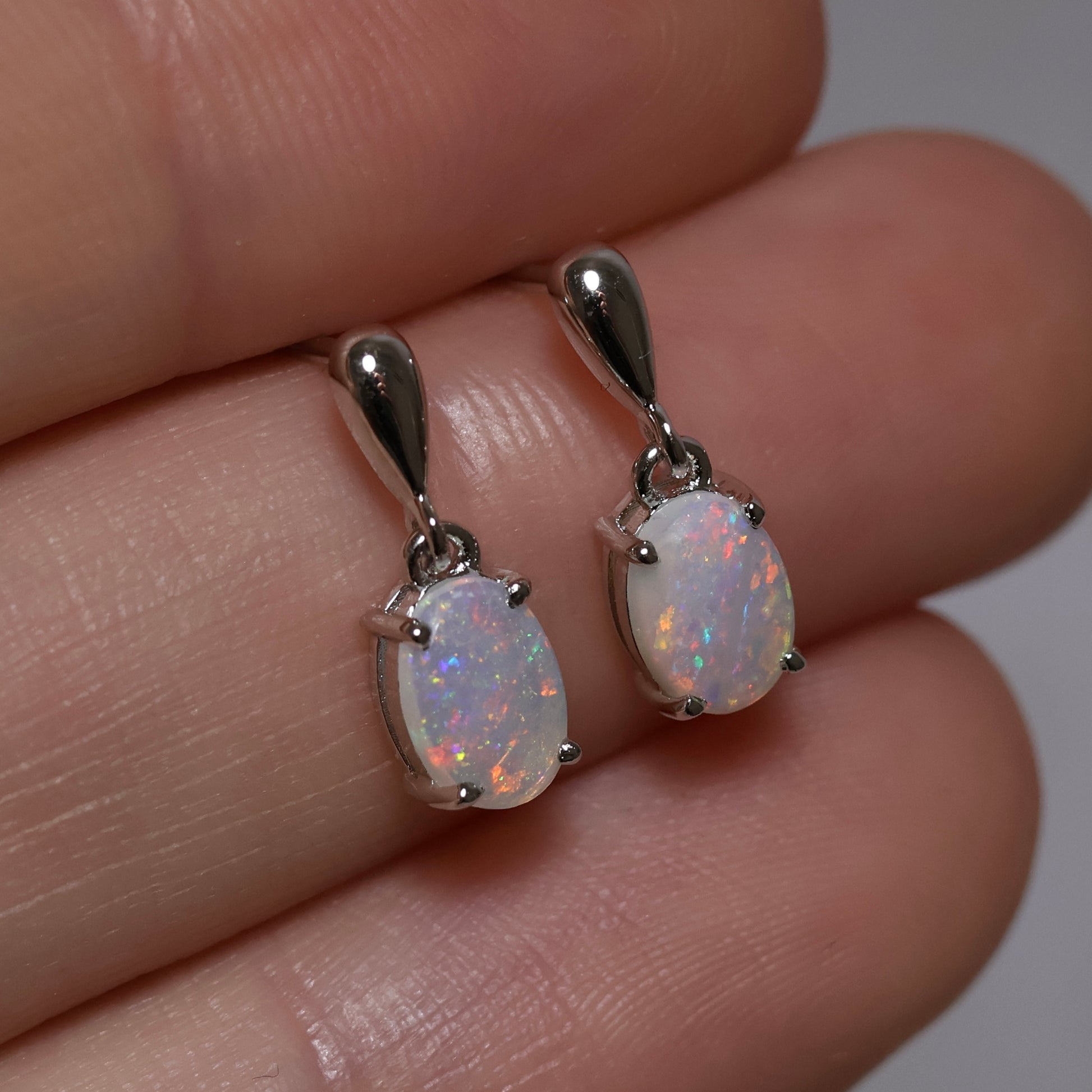 Crystal Opal Studs - Sterling Silver