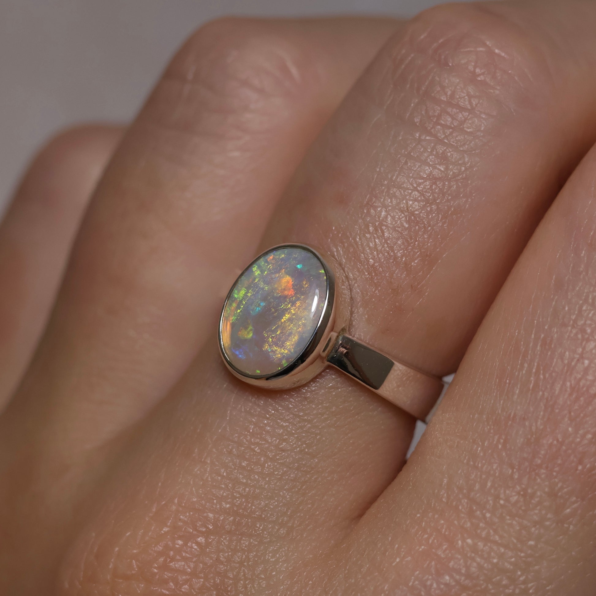 Crystal Opal Ring - Sterling Silver