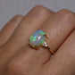 Crystal Opal Ring With Diamonds - 18K Yellow Gold
