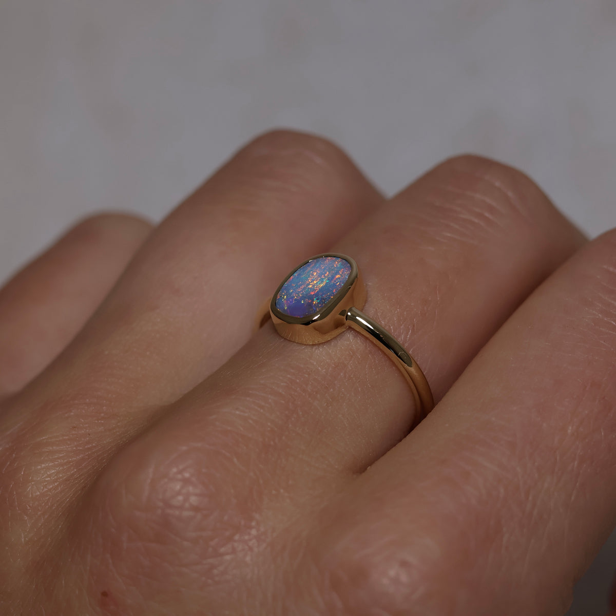 Boulder Opal Ring - 14K Yellow Gold