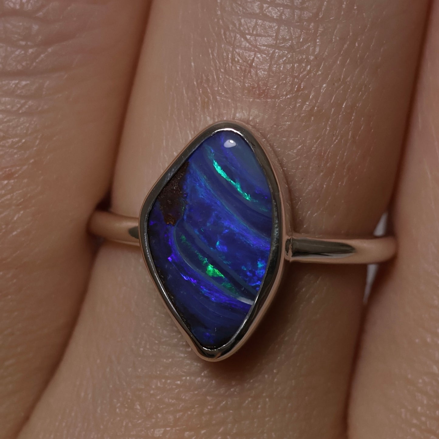 Boulder Opal Ring - Sterling Silver