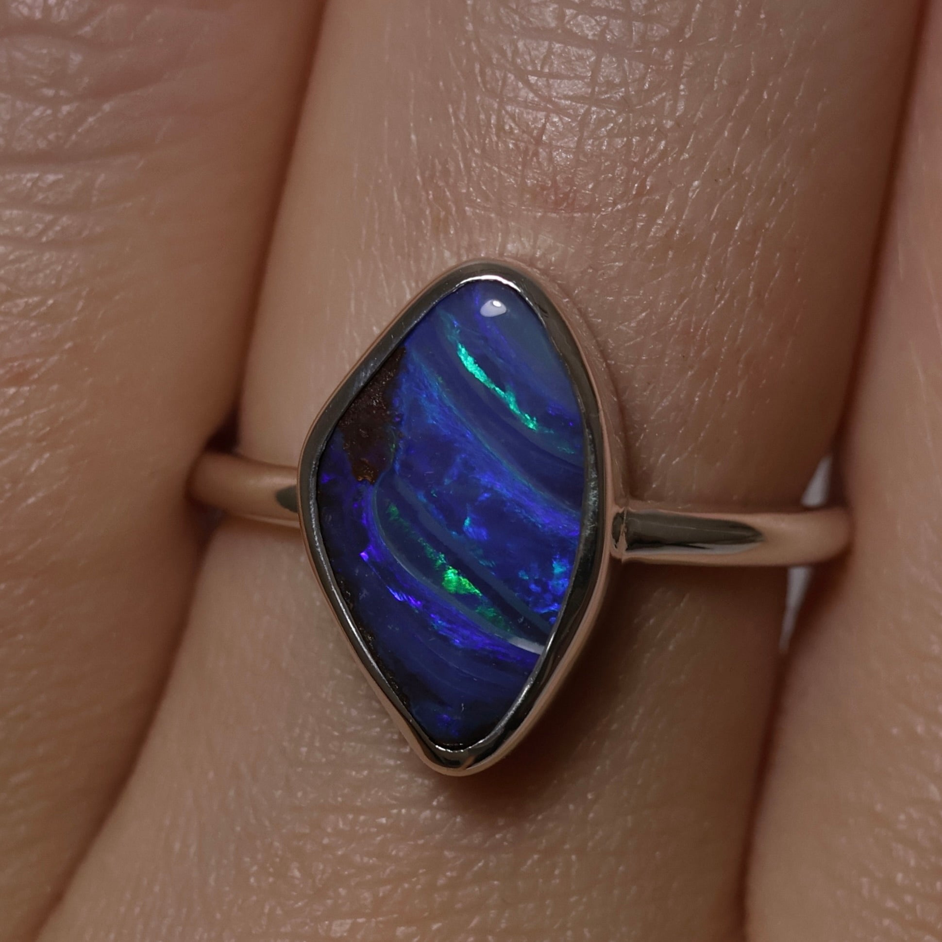 Boulder Opal Ring - Sterling Silver