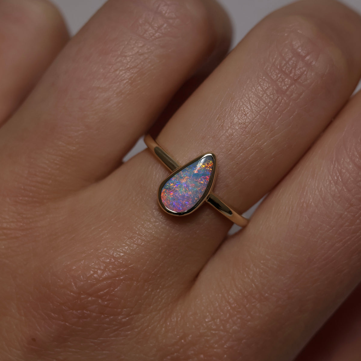Boulder Opal Ring - 14K Yellow Gold
