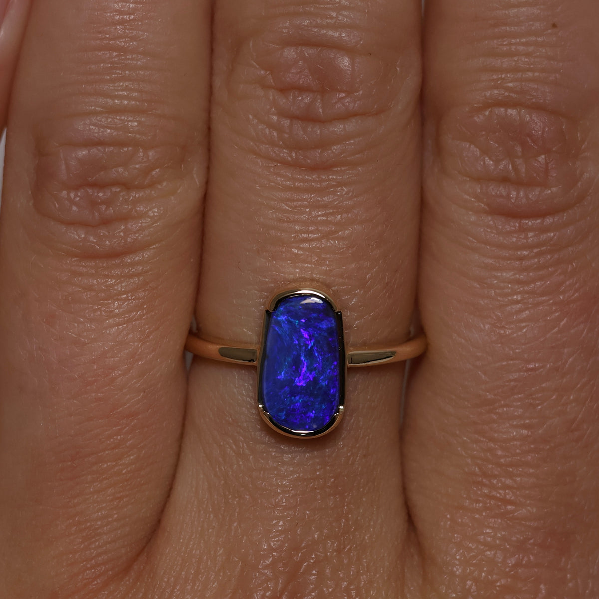 Boulder Opal Ring - 9K Yellow Gold