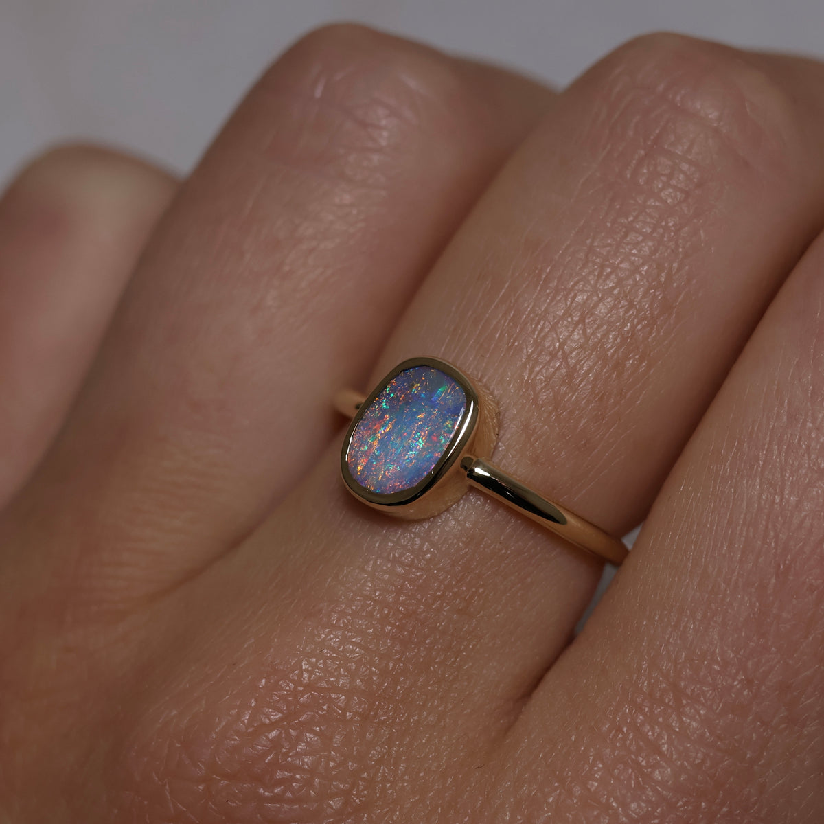 Boulder Opal Ring - 14K Yellow Gold