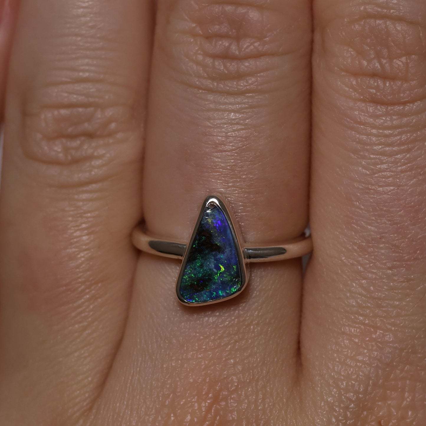 Boulder Opal Ring - Sterling Silver
