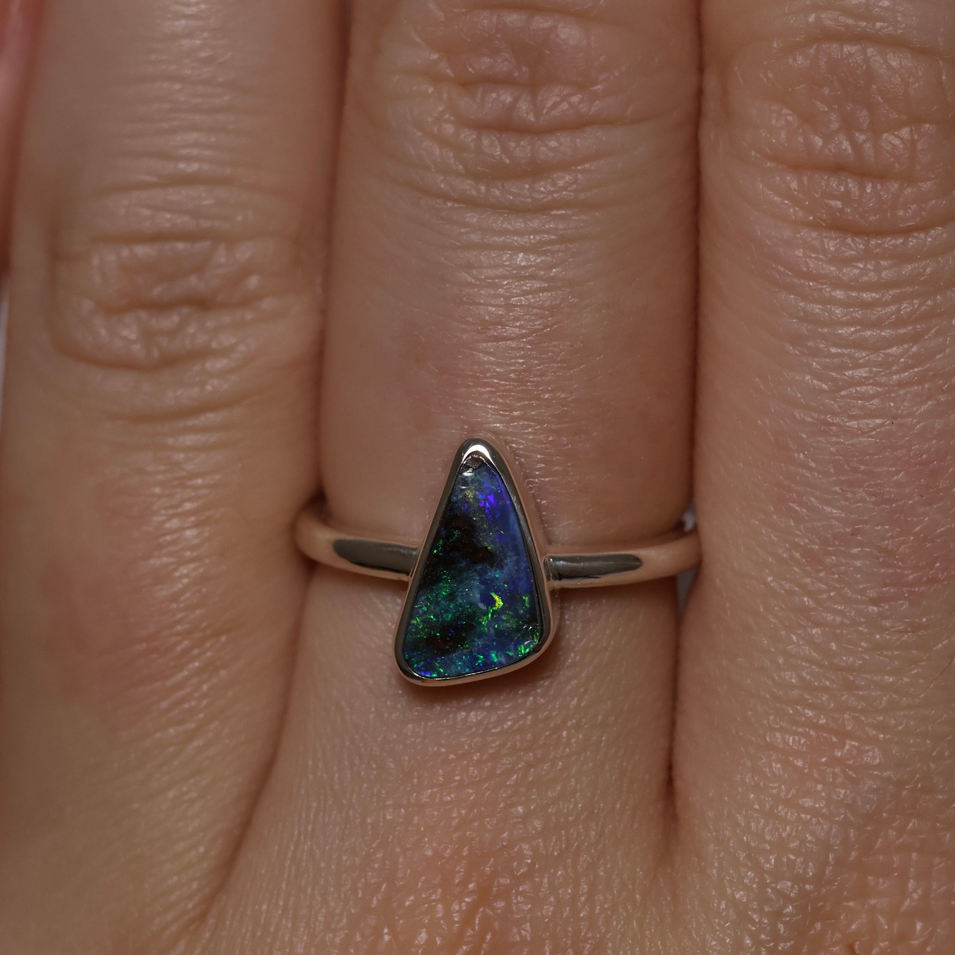 Boulder Opal Ring - Sterling Silver