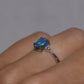 Black Opal Ring With Diamonds - 18K White Gold