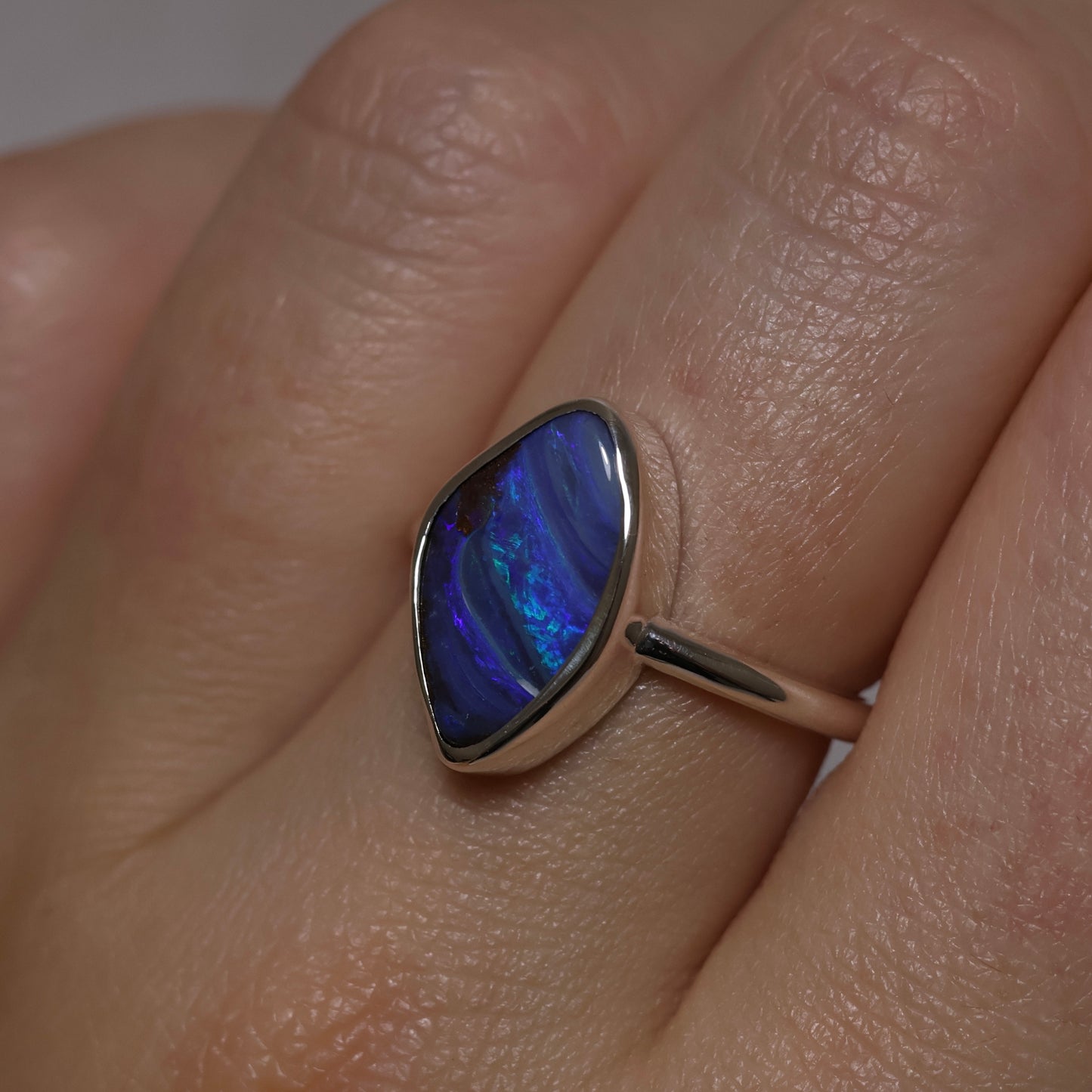 Boulder Opal Ring - Sterling Silver
