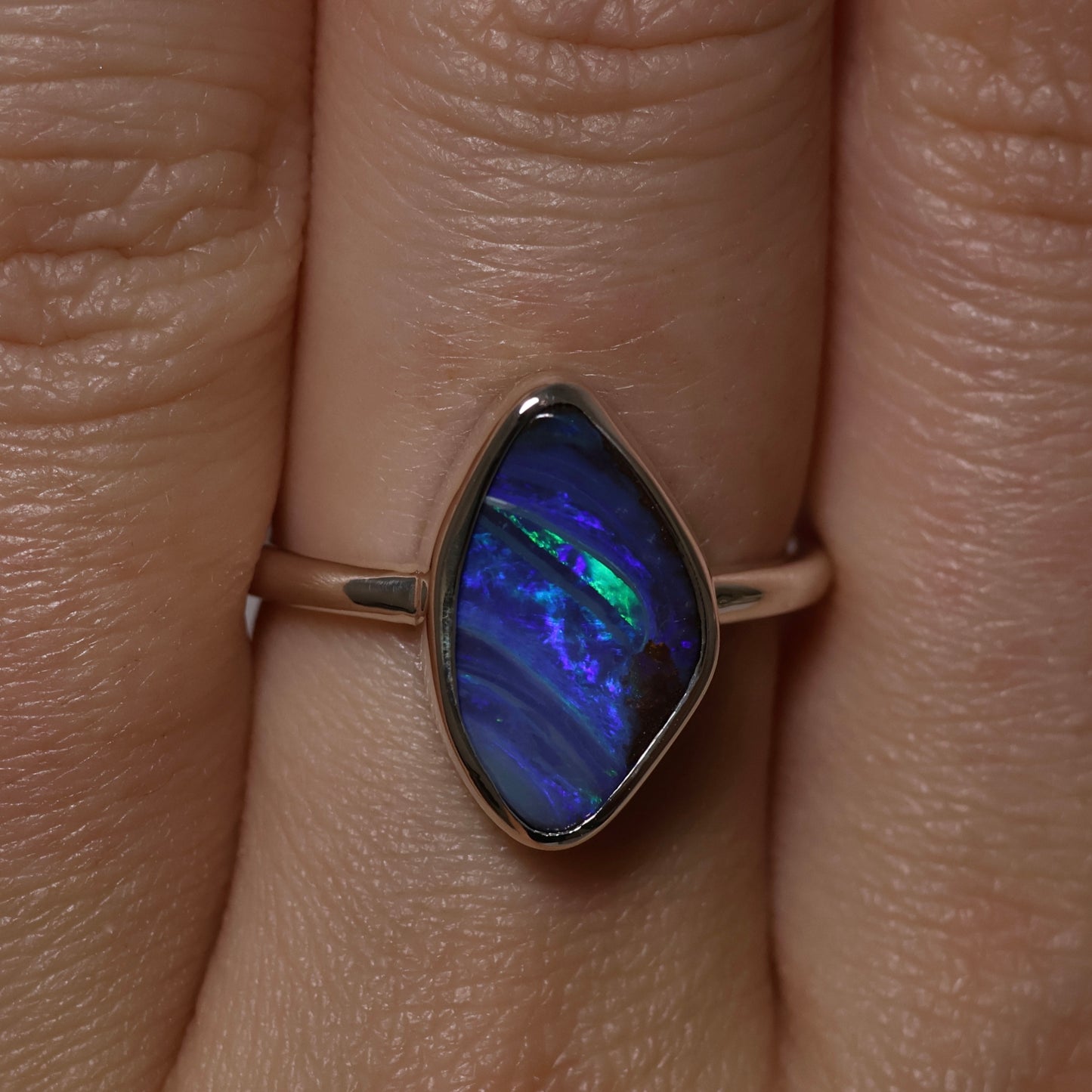 Boulder Opal Ring - Sterling Silver