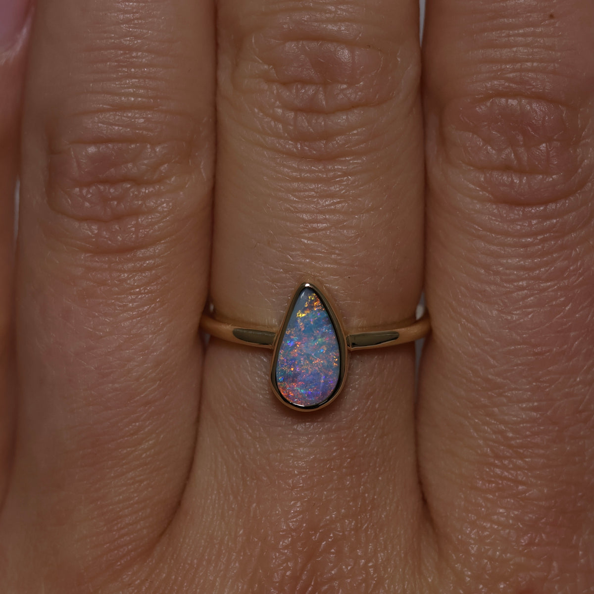 Boulder Opal Ring - 14K Yellow Gold