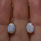 8x6mm Opal Shepherd Hook Earrings - 14K Yellow Gold