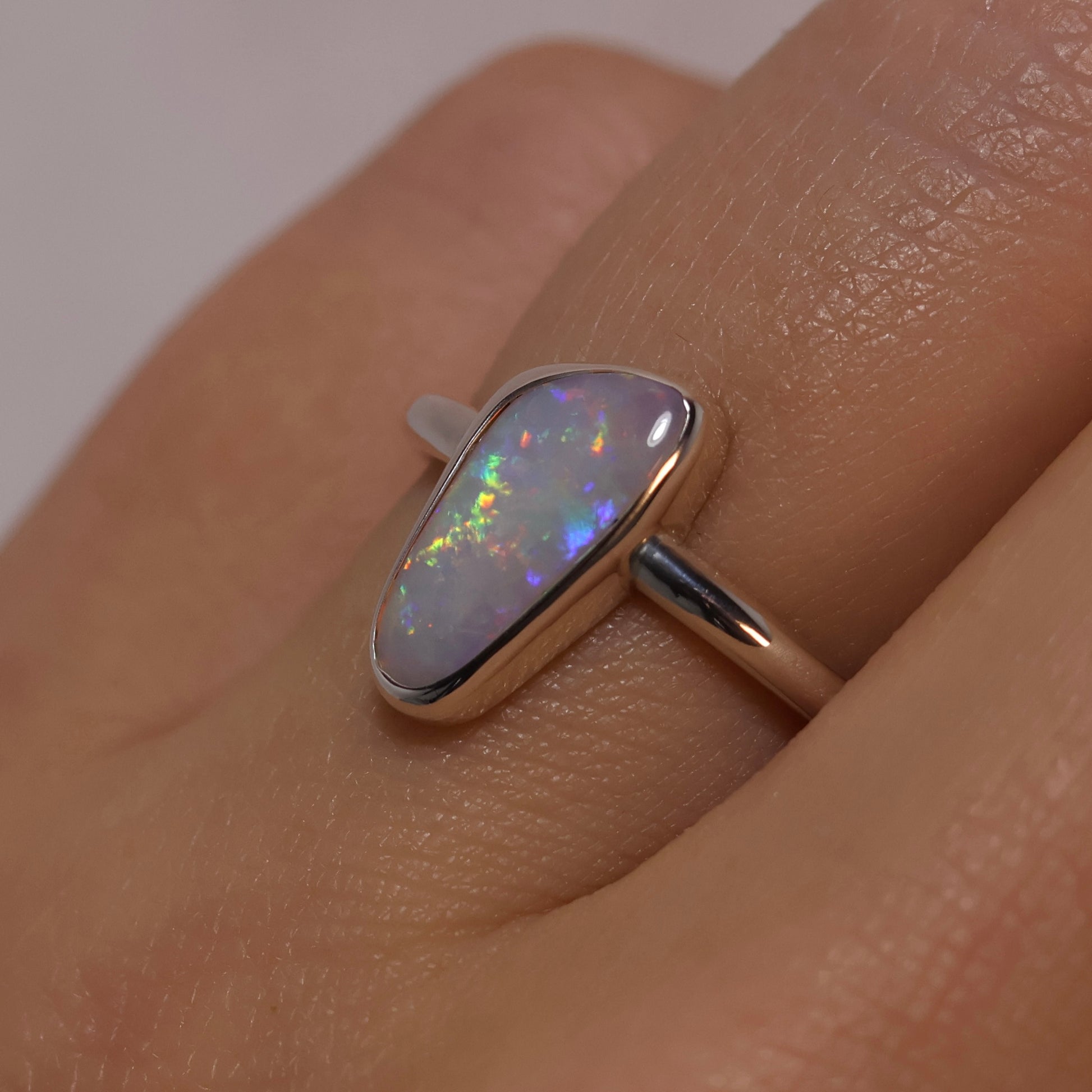 Freeform Opal Ring - Sterling Silver