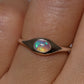 Crystal Opal Signet Ring - Sterling Silver