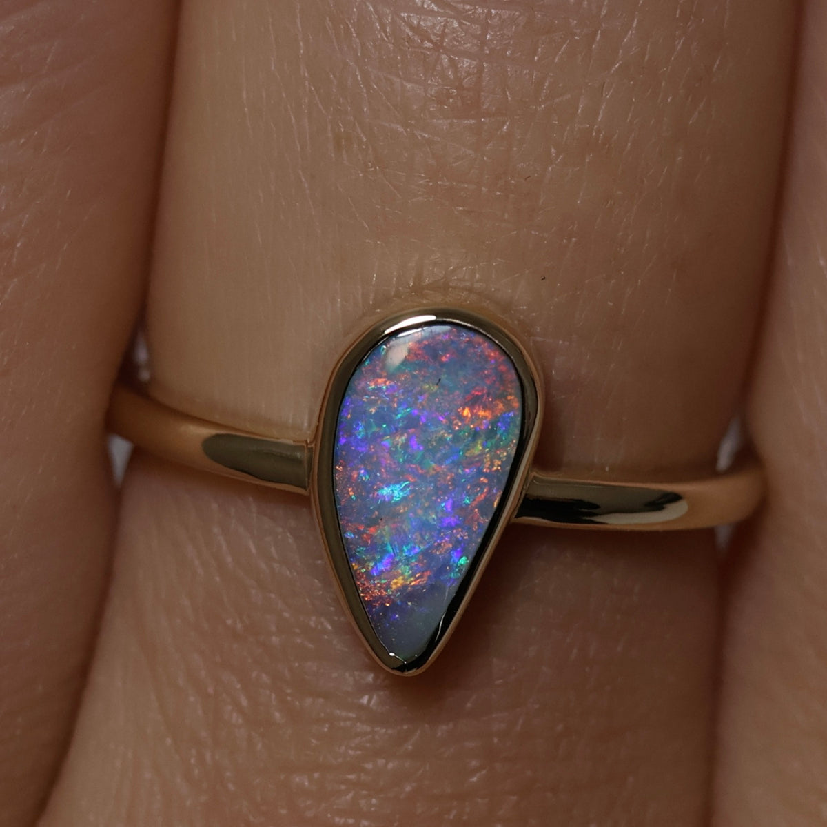 Boulder Opal Ring - 14K Yellow Gold