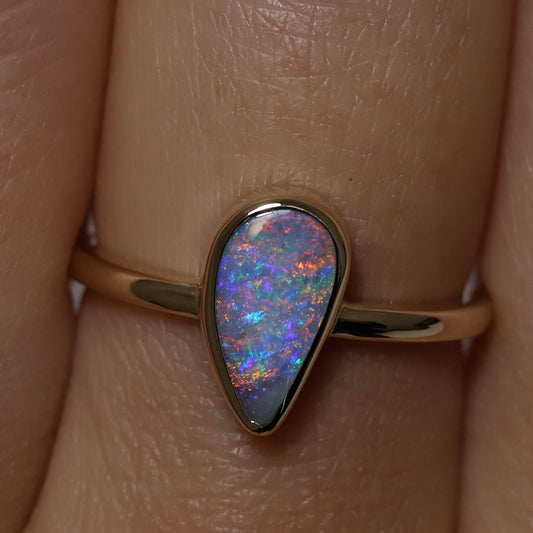 Boulder Opal Ring - 14K Yellow Gold