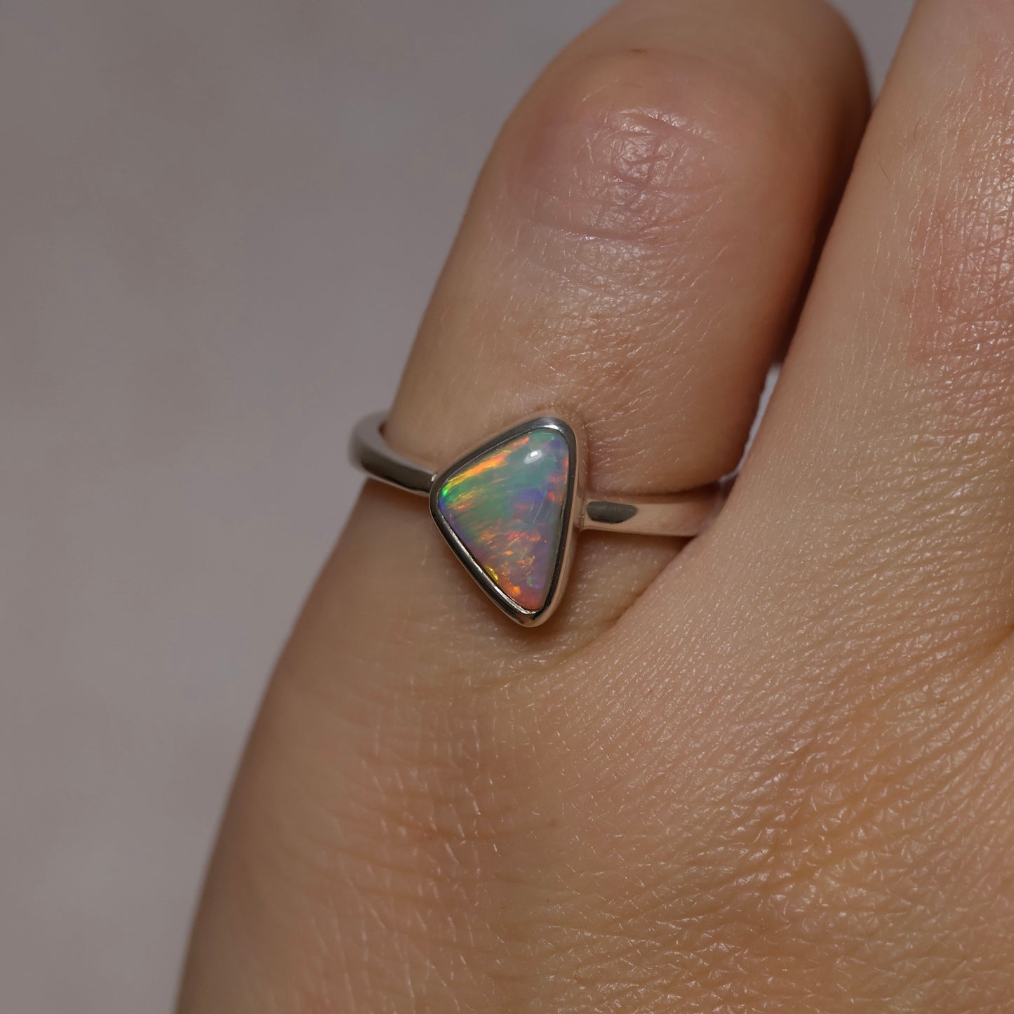Crystal Opal Ring - Sterling Silver 