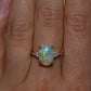 Crystal Opal Ring With Diamonds - 18K Yellow Gold